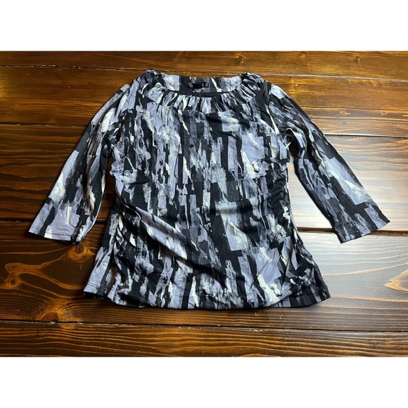Style&Co. Tops - Style&Co. Shirt, Women's Size Medium, Black Gray, 3/4 Sleeve